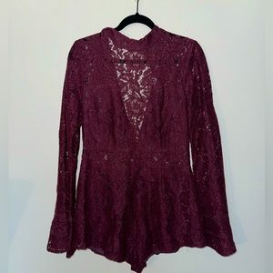 Tobi lace romper with cutouts